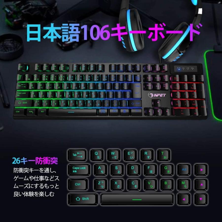Npet キーボード マウス セット ゲーミング Led バックライト 4階段dpi ゲーミングマウス キーキャッププーラー付き S Shop ロタス 通販 Yahoo ショッピング