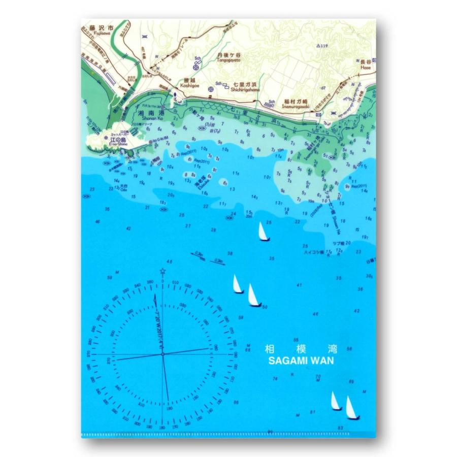 江の島海図クリアファイル 海好き 海図好き マリンスポーツ 釣り 湘南大好き 逗子 葉山 Mcf04 Totemap 通販 Yahoo ショッピング