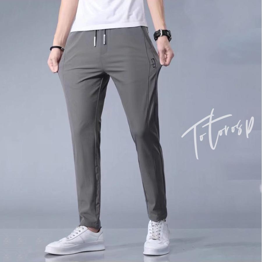 正規品 ストレートパンツ メンズ 接触冷感 夏ズボン 無地 スウェット