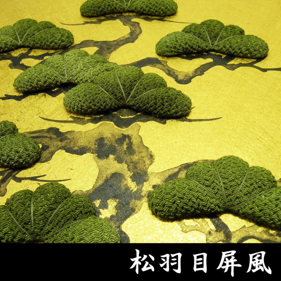 押絵屏風 老松 OIMATU 松羽目 ちりめん細工 日本製 金屏風 和の 押絵屏風 老松 OIMATU 松羽目 ちりめん細工 日本製 金屏風 和の