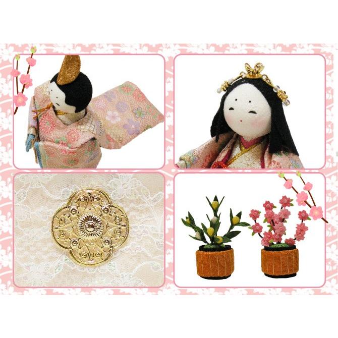 送料無料 ちりめん 雛人形 桜香 立姿親王雛 お雛様 ひな祭り 龍虎堂
