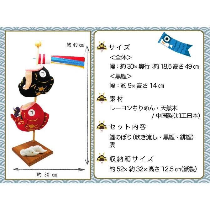 送料無料　スタンド　小　和ぐるみ　大笑い鯉のぼり　端午の節句　ちりめん　龍虎堂　リュウコドウ　室内　マンションサイズ_5