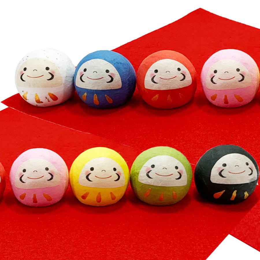 縁起物 ちぎり和紙 幸せぽこぽこ八起きだるま 龍虎堂 ダルマの