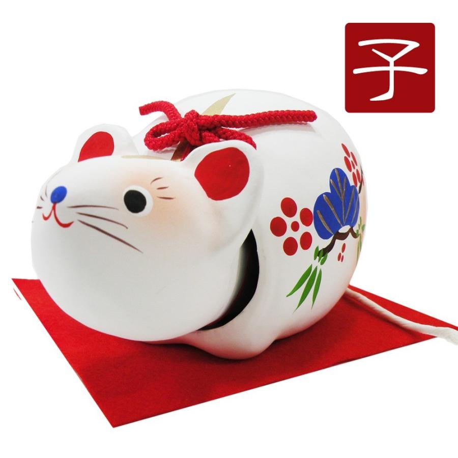 干支 首振り 招福子 松竹梅 （中） 龍虎堂 和紙 置物 正月飾り 子年