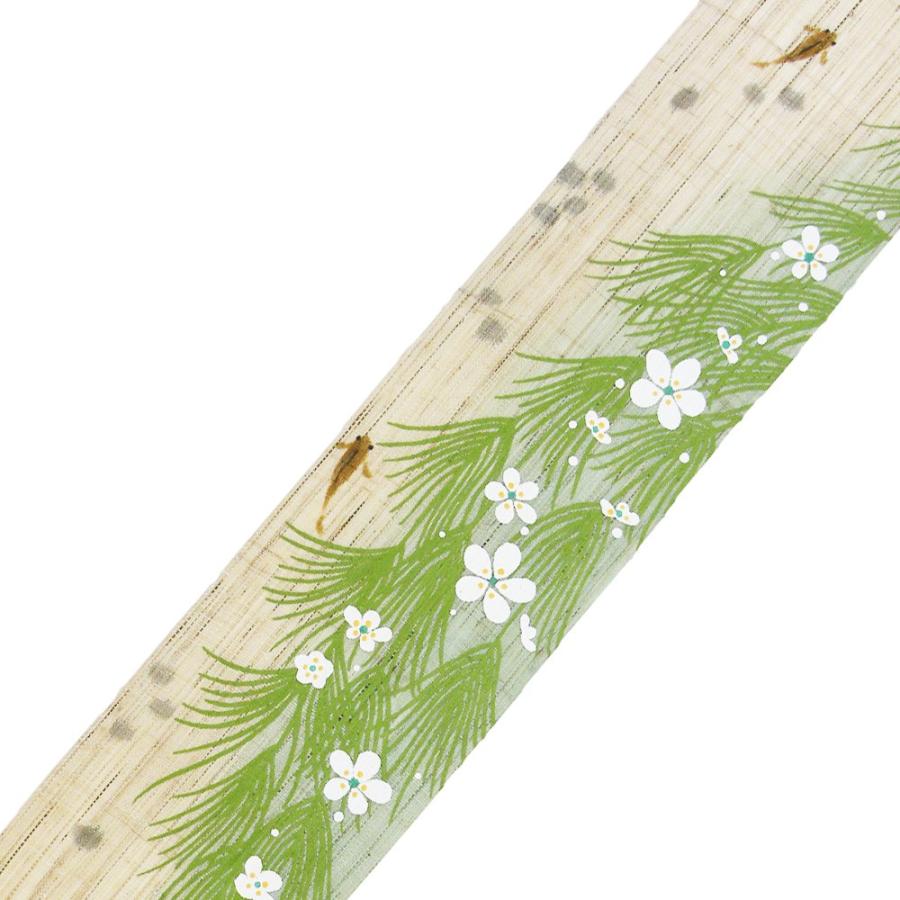 低廉 細タペストリー 梅花藻 京都 洛柿庵 らくしあん 麻100 和モダン インテリア Feitosa Santana Com