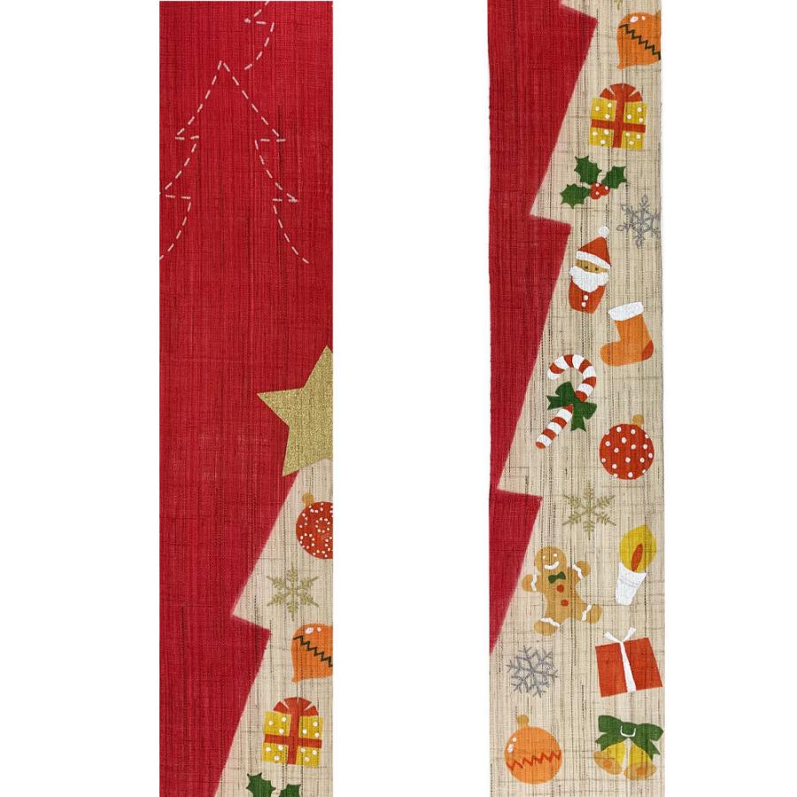 細タペストリー クリスマスツリー 京都 洛柿庵 らくしあん 麻100% 和