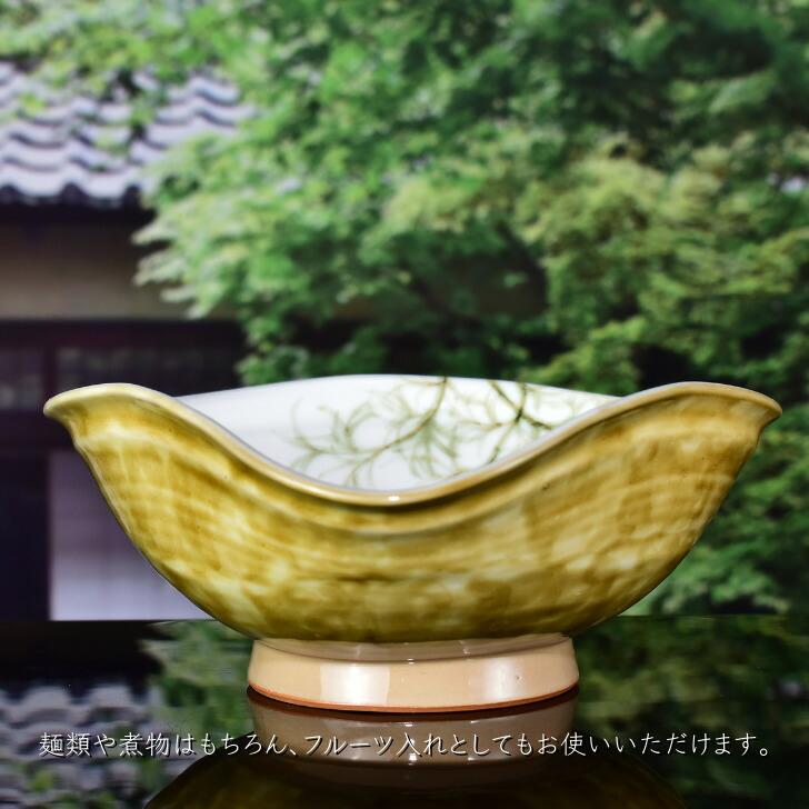 京焼 清水焼 陶あん 色絵付け 大鉢 三角鉢(白黄色地×秋桜) : 陶あん