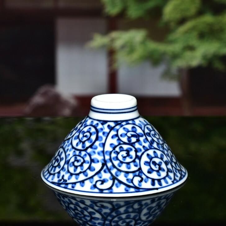 京焼 清水焼 陶あん 染付 小紋 盃（蛸唐草 青） : 陶あんYahoo!店