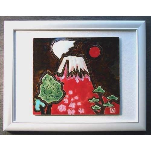 おめでたい赤富士陶板　 オリジナル美術陶板 赤富士シリーズ・桜に松 |  | 01