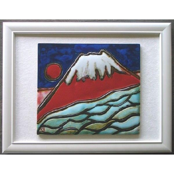 おめでたい赤富士陶板　 オリジナル美術陶板 赤富士シリーズ・白雲海 | 