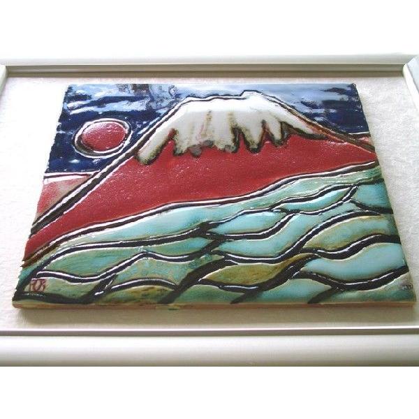 おめでたい赤富士陶板　 オリジナル美術陶板 赤富士シリーズ・白雲海 |  | 02