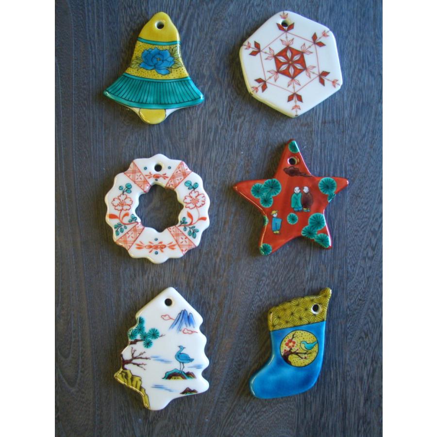 クリスマスオーナメント お待たせいたしました！　九谷焼陶製クリスマス・オーナメント『吉田屋風牡丹〜ベル』約10×8.5cm |  | 05