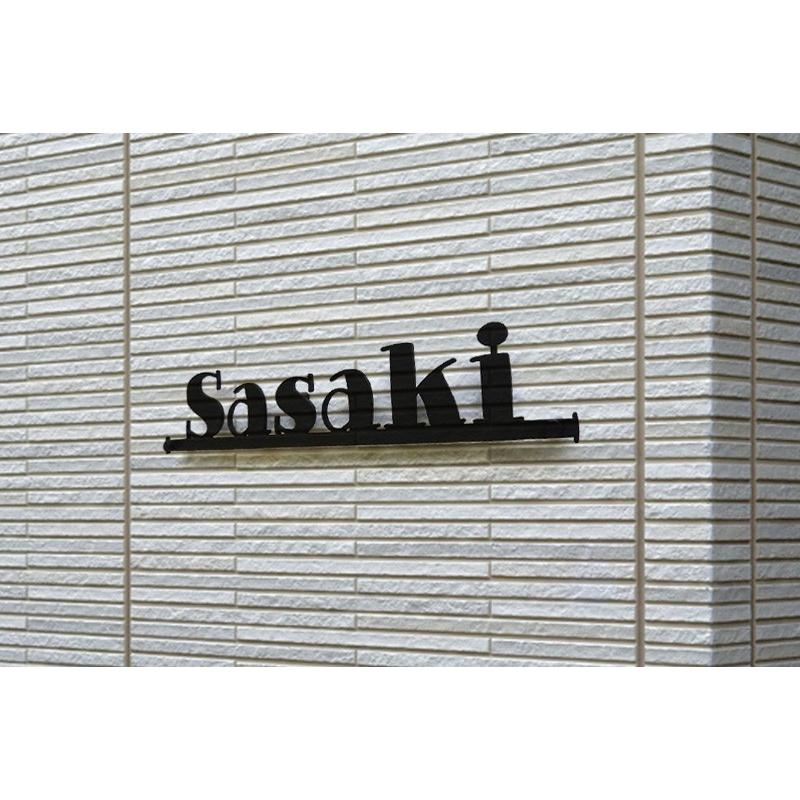表札 ステンレス 戸建 おしゃれ  アイアン（sus切り文字表札 sus5グロトナ 縦60mm横300mm ）サイズ変更可 2色 シンプル アイアン風 アルファベット |  | 03