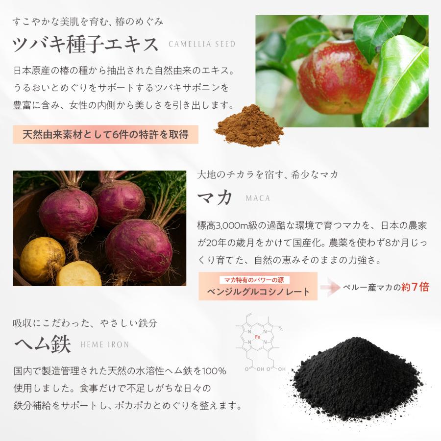 3袋セット 大和当帰サプリメント 奈良県産 当帰葉 無農薬 ツバキ種子 マカ ヘム鉄 温活 和漢 無添加 冷え 活力 巡り ゆらぎ 高品質 ヤマトトウキ やまととうき | WELL8 | 04