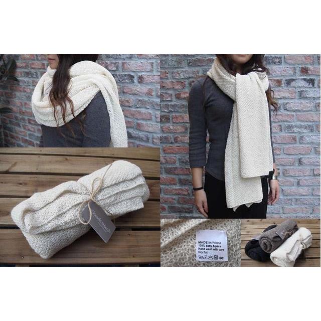 ベビーアルパカ 100％ ニット ストール マフラー ペルー製 : 英国雑貨