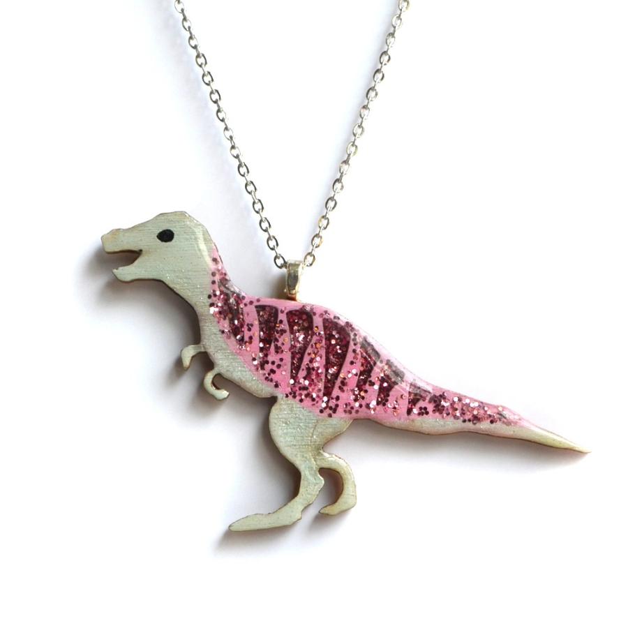 ハンドメイド 木製 ネックレス 恐竜 ティラノサウルス ピンク 英国製 ベクベクメイクス Bekbek Ntrexpink 英国雑貨トゥーシェ 通販 Yahoo ショッピング