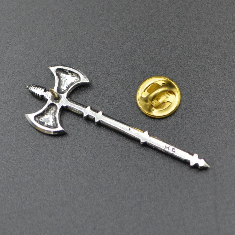 英国製 ピンバッジ ローマン・ダブルアックス Brown Pewter : 英国雑貨
