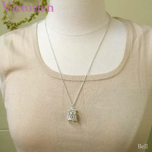 リボンと鳩ヴィクトリアンチャームイギリスアンティークネックレス