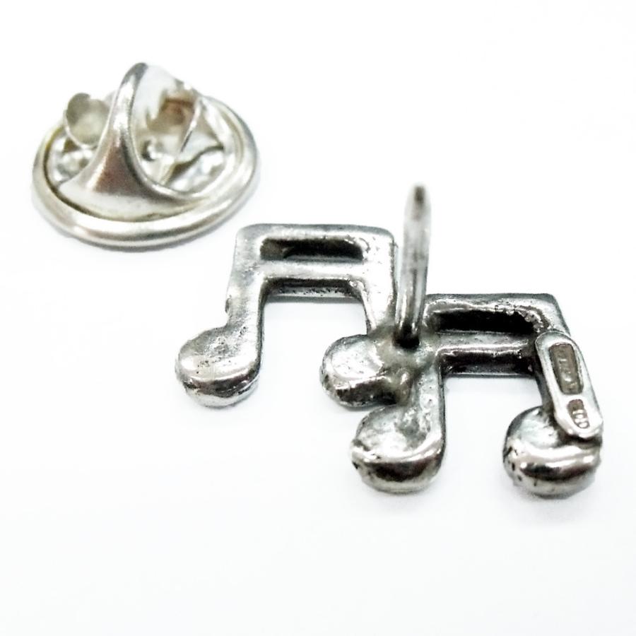 シルバー ピンバッジ 音符 イタリア製 I GEMELLI : 英国雑貨トゥーシェ