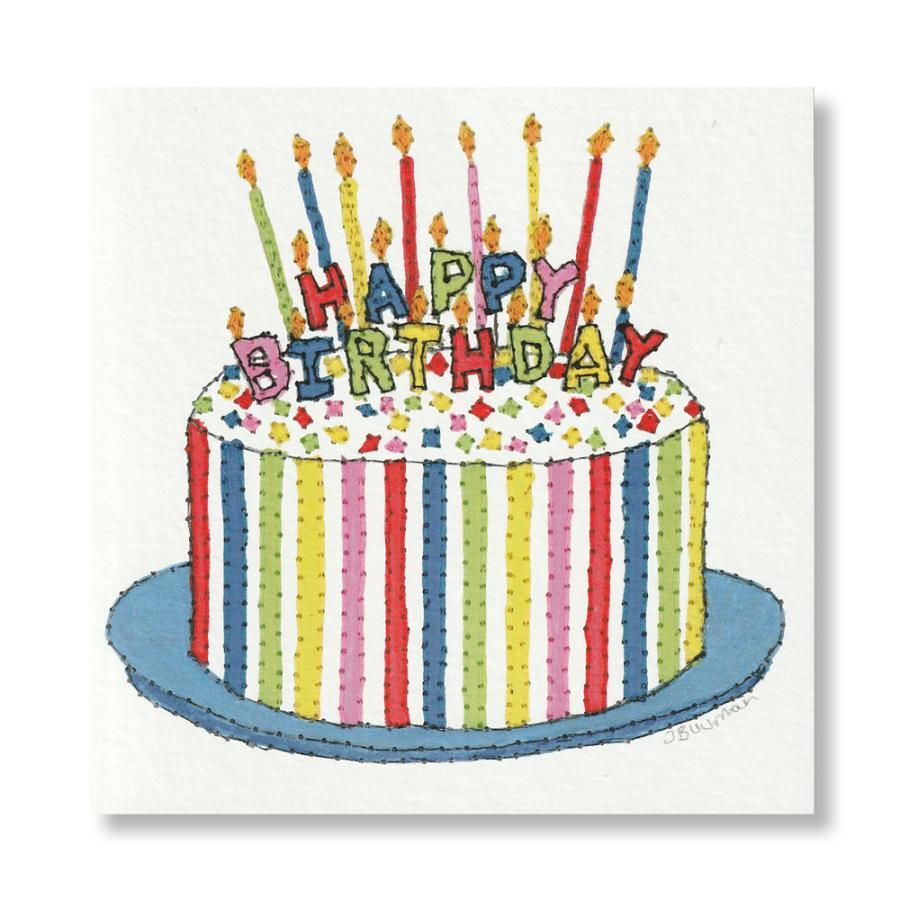 英国製 グリーティングカード 誕生日 バースデー カラフルケーキ 刺繍柄 メール便ok Jbh 102 英国雑貨トゥーシェ 通販 Yahoo ショッピング