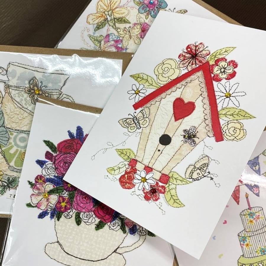 英国製 グリーティングカード 誕生日 バースデー カラフルケーキ 刺繍柄 メール便OK|touche|04