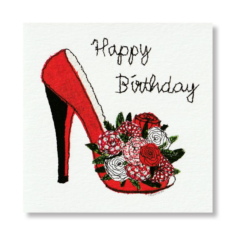 英国製 グリーティングカード 誕生日 バースデー ハイヒール 刺繍柄 ハンドメイド メール便ok Jbh 38n 英国雑貨トゥーシェ 通販 Yahoo ショッピング