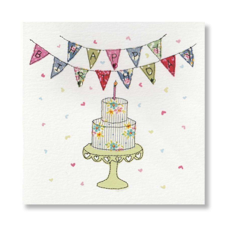 英国製 グリーティングカード 誕生日 バースデーケーキ 刺繍柄 ラインストーン付き ハンドメイド メール便ok Jbh 57 英国雑貨トゥーシェ 通販 Yahoo ショッピング