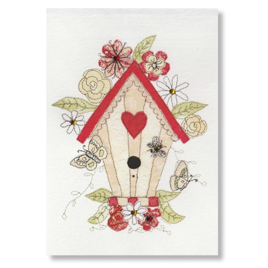 英国製 グリーティングカード バードハウス 刺繍柄 ラインストーン付き ハンドメイド メール便ok Jbh Gc13 英国雑貨トゥーシェ 通販 Yahoo ショッピング