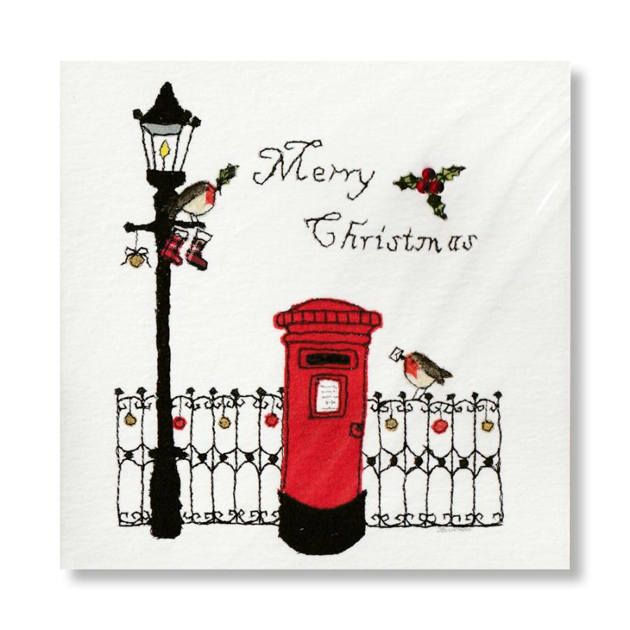 英国製 クリスマス グリーティングカード ポスト 刺繍柄 ラインストーン付き ハンドメイド メール便ok Jbh Xmas 英国雑貨トゥーシェ 通販 Yahoo ショッピング