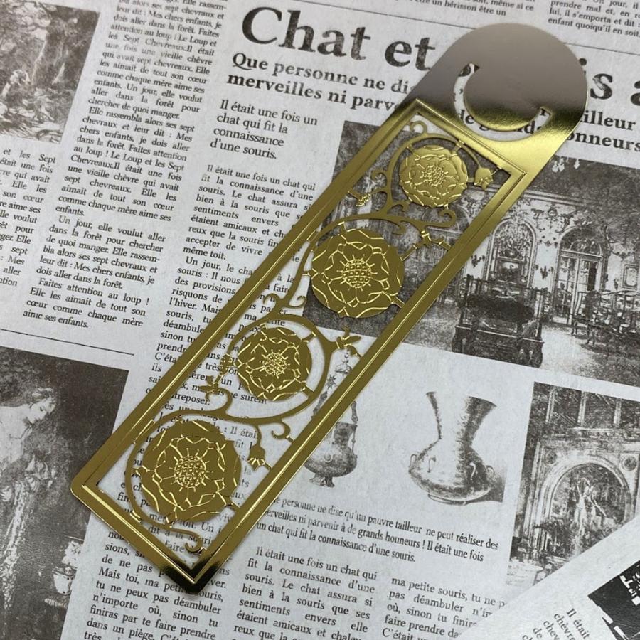 ケルティックブックマーク テューダーローズ 薔薇 ステンレス ゴールド