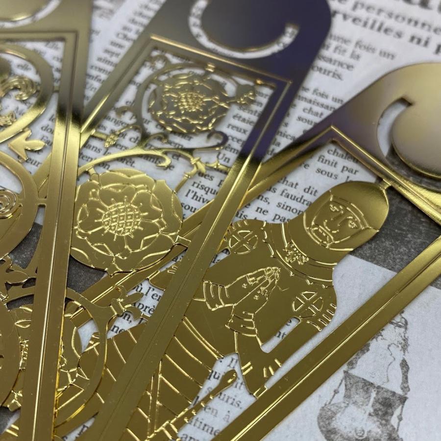 ケルティックブックマーク テューダーローズ 薔薇 ステンレス ゴールド