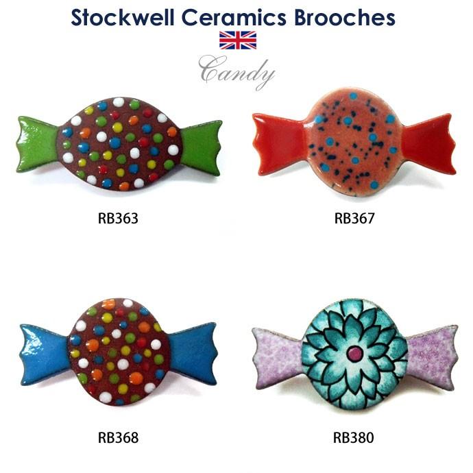 英国製 陶器 ブローチ ウィリアムモリス キャンディ Stockwell Ceramics 在庫限り | 