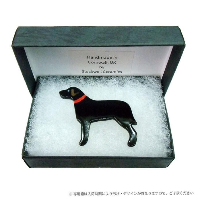 英国製 陶器 ブローチ レトリバー 黒犬 RA543 Stockwell Ceramics |  | 02