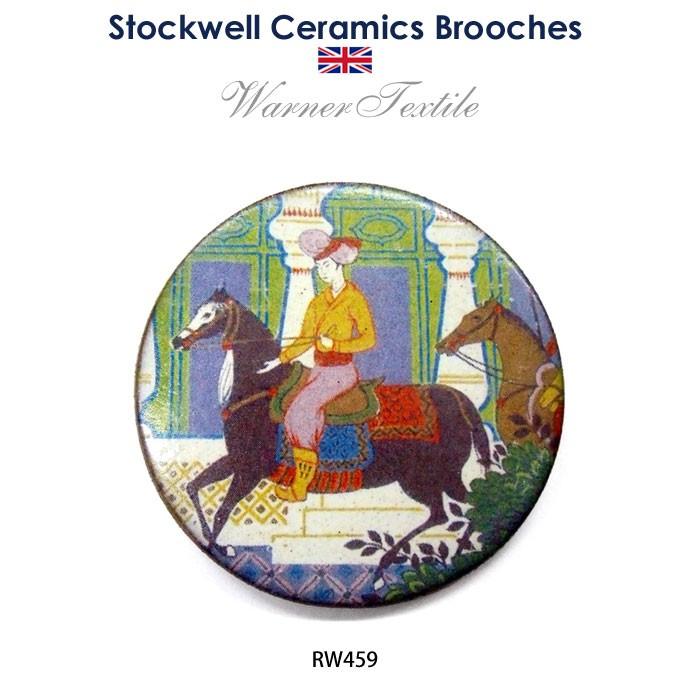 英国製 陶器 ブローチ ワーナーテキスタイル 乗馬 RW459 Stockwell Ceramics | 