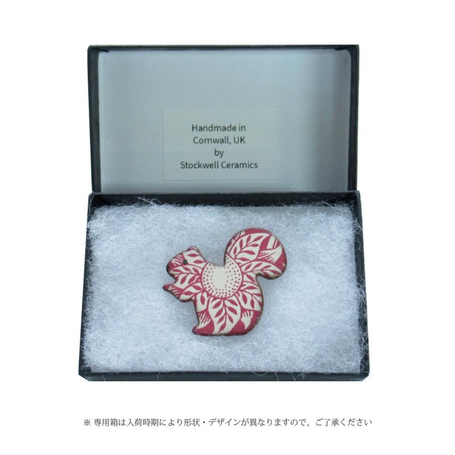 英国製 陶器 ブローチ ウィリアムモリス 栗鼠 ピンク RH564 Stockwell Ceramics |  | 02