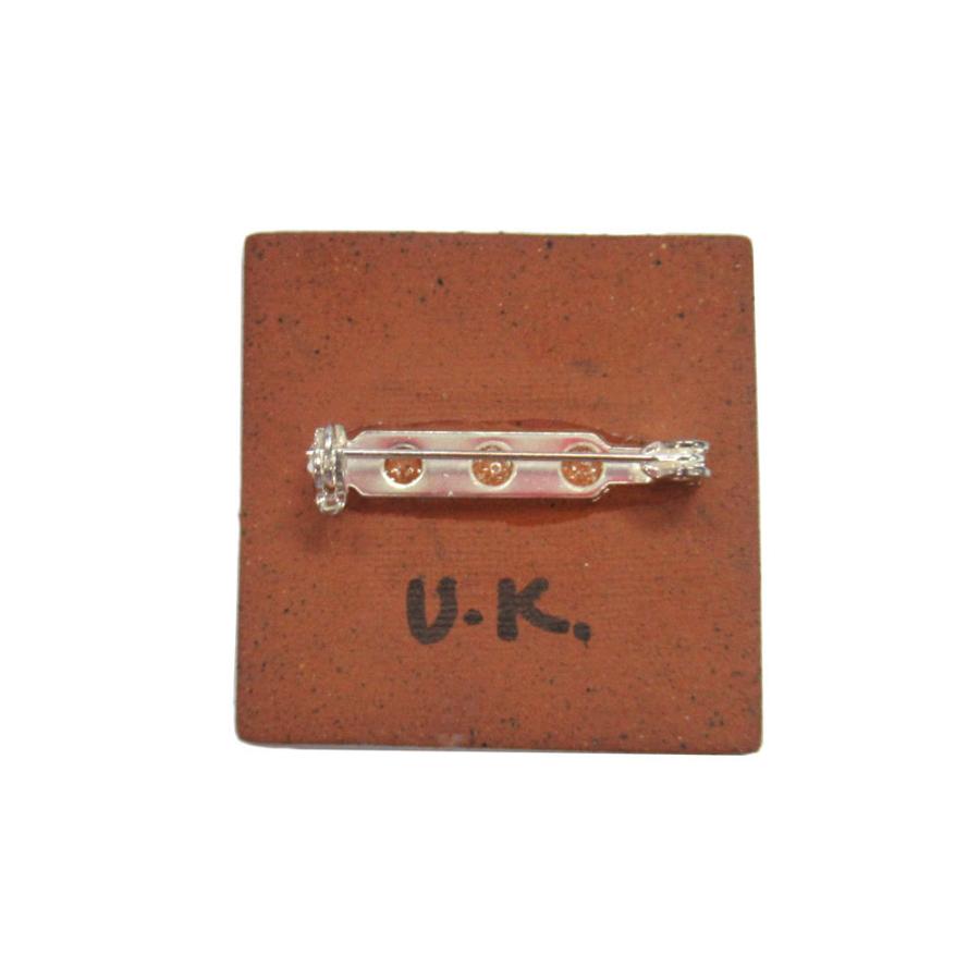 英国製 陶器 ブローチ ウィリアム・ド・モーガン 花柄 RH587 Stockwell Ceramics |  | 01