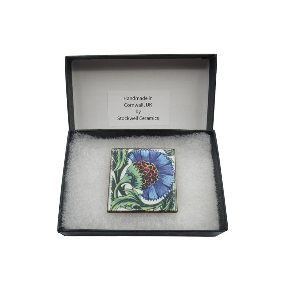 英国製 陶器 ブローチ ウィリアム・ド・モーガン あざみ RH591 Stockwell Ceramics |  | 02