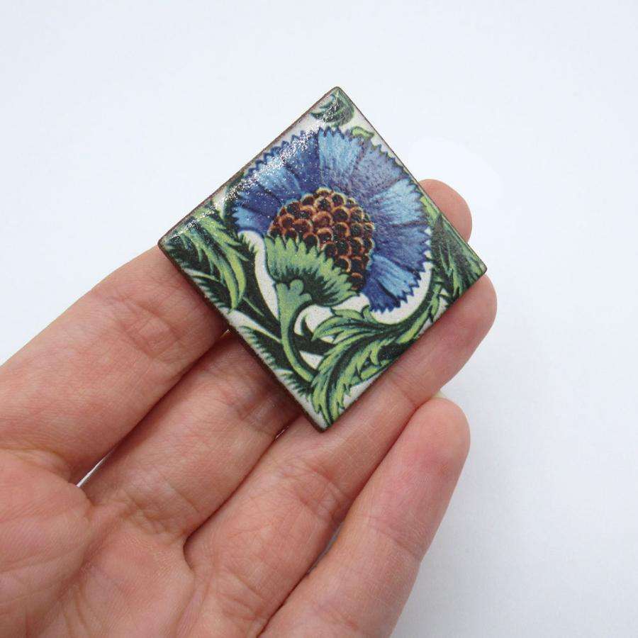 英国製 陶器 ブローチ ウィリアム・ド・モーガン あざみ RH591 Stockwell Ceramics |  | 03