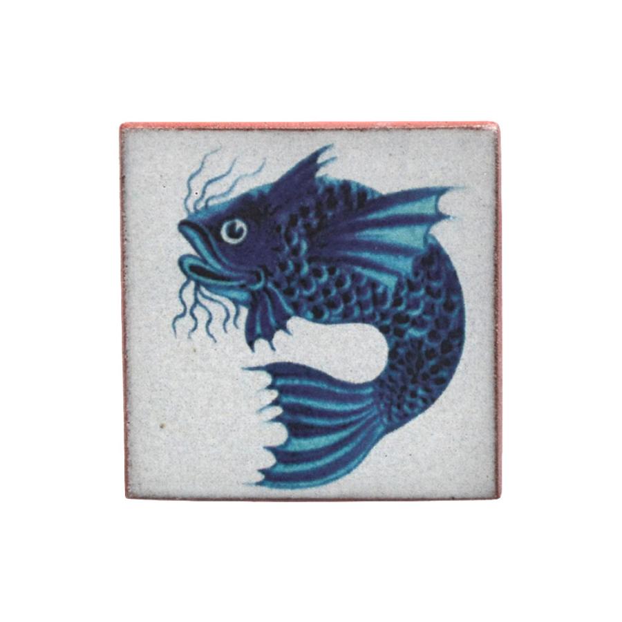 英国製 陶器 ブローチ ウィリアム・ド・モーガン 魚 RH596 Stockwell Ceramics | 