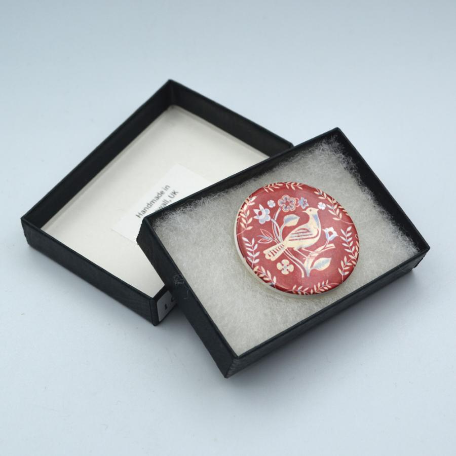 英国製 陶器 ブローチ ワーナーテキスタイル 鳥 花柄 RW501 Stockwell Ceramics |  | 02