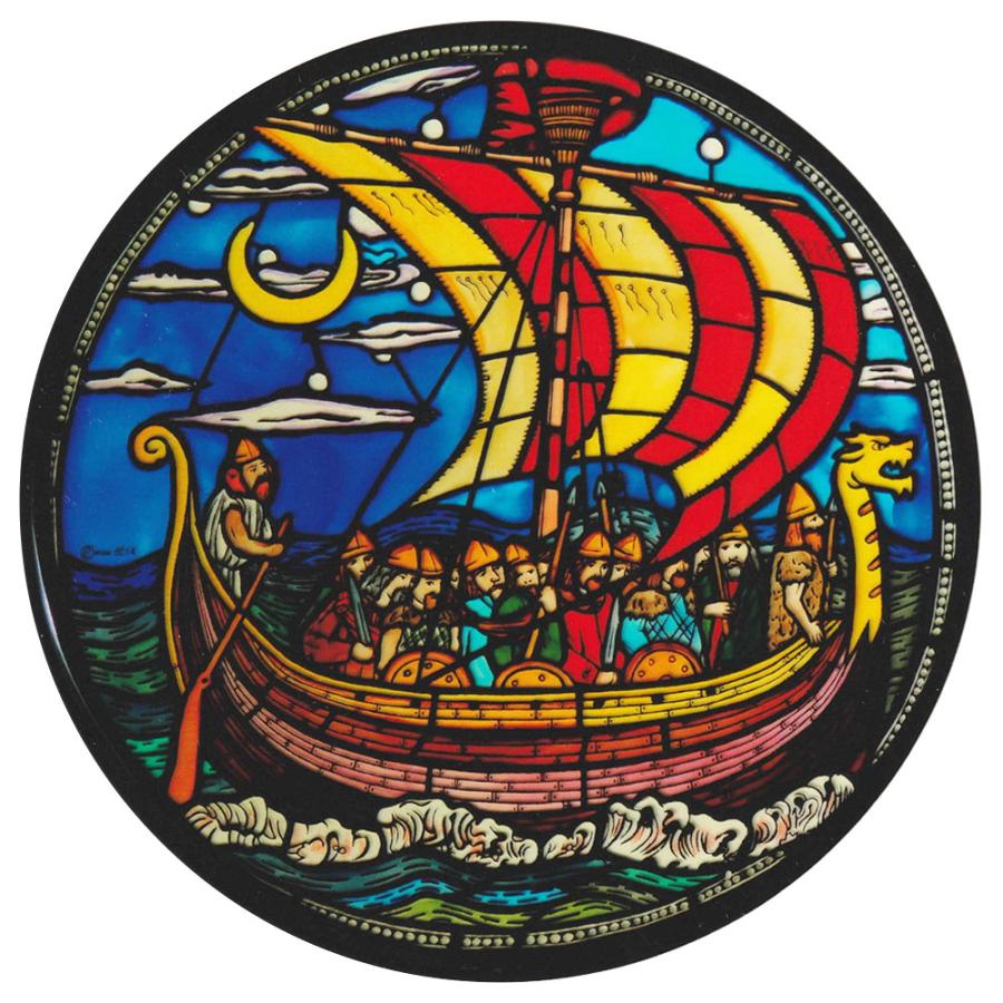ステンドグラス シール 船 ヴァイキングシップ | 