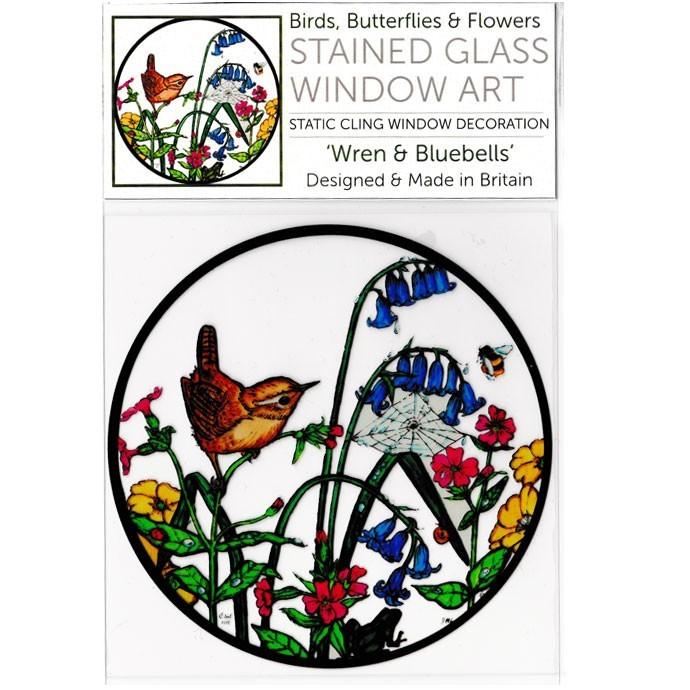 ステンドグラス シール ミソサザイ&ブルーベル 鳥 英国製 |  | 02