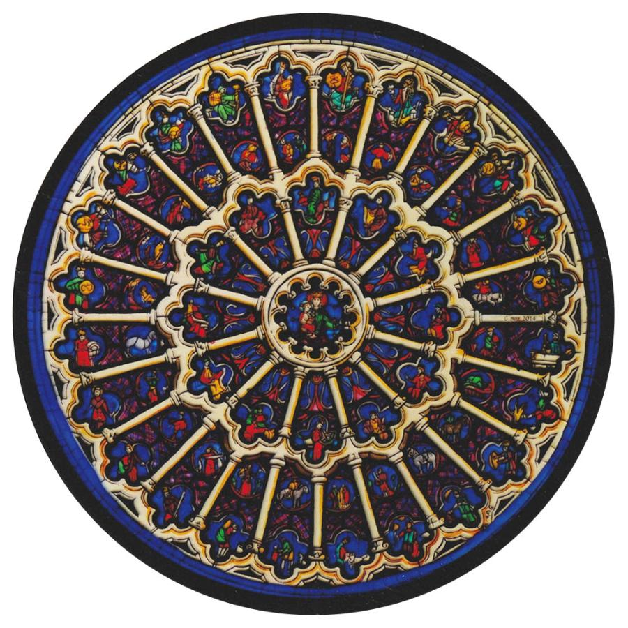 ステンドグラス シール ノートルダム大聖堂 西のバラ窓 教会 | 