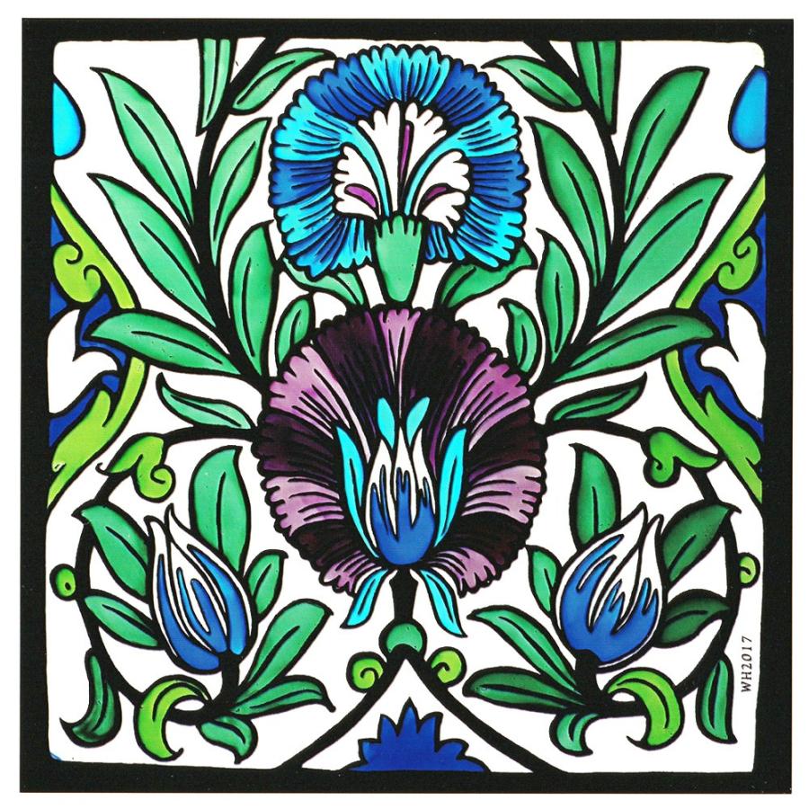 ステンドグラス シール ウィリアムドモーガン ロータス 睡蓮 英国製 | 