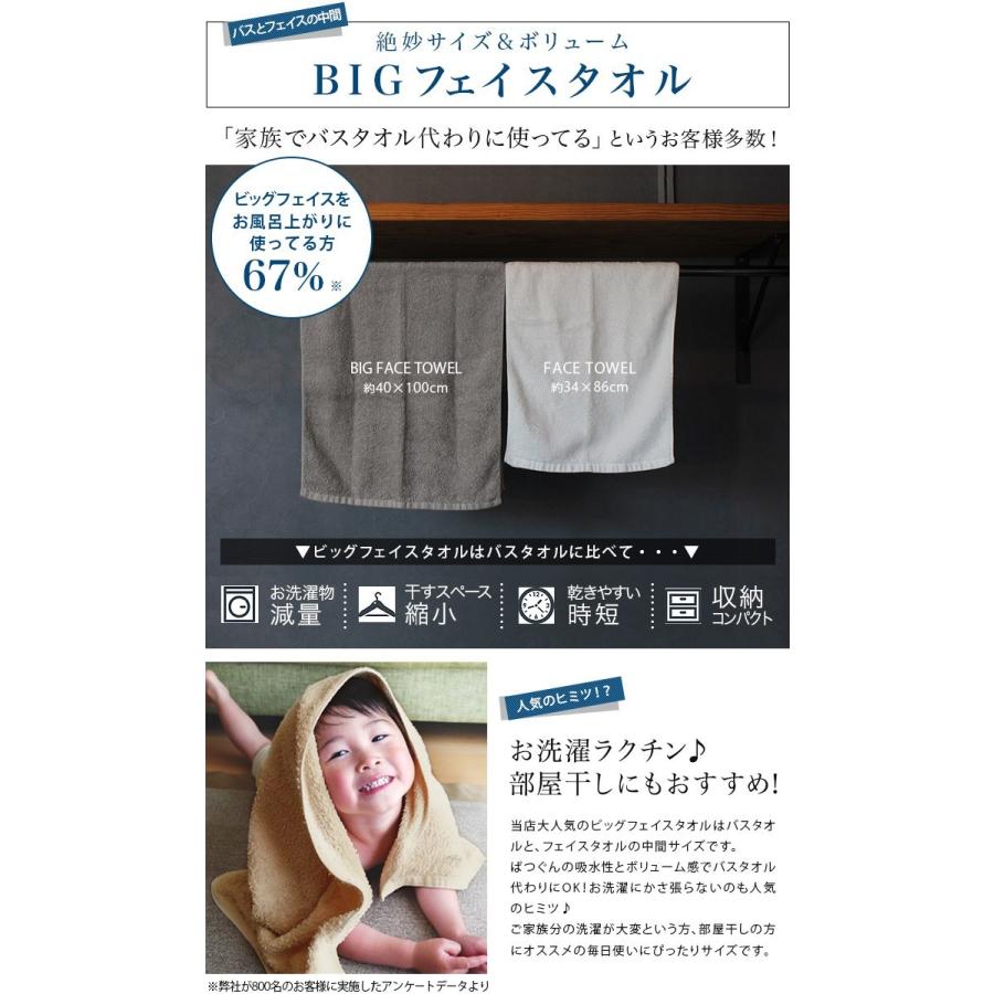 ビッグ フェイスタオル ＜同色4枚セット＞ 制菌防臭加工 ホテルスタイル 泉州タオル 日本製 まとめ買い | ヒオリエ | 13