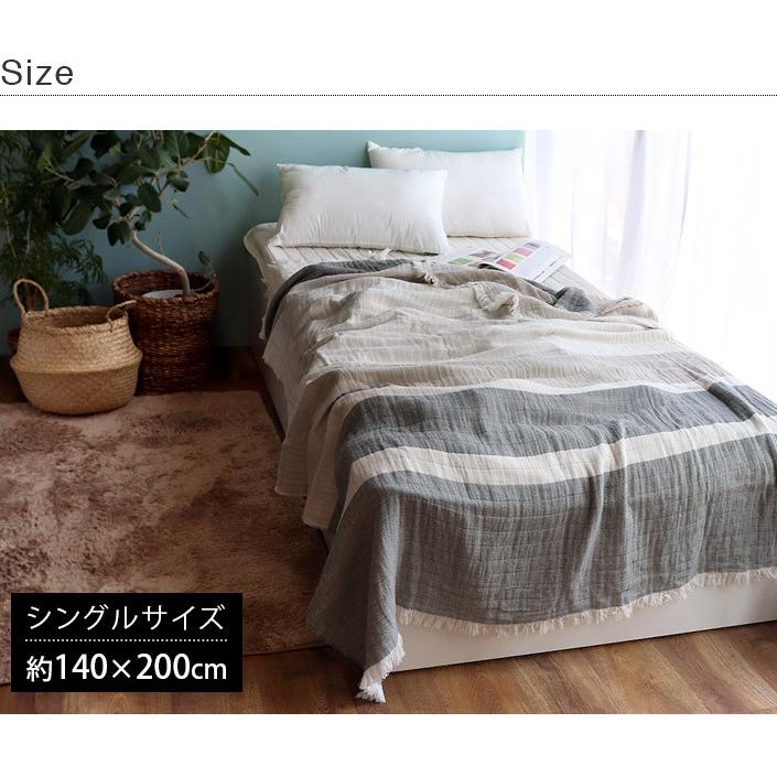 ヒオリエ 4重ガーゼケット ボーダー柄 ＜シングル＞ 日本製 送料無料 : タオル直販店 ヒオリエ 日織恵 - 通販 - Yahoo!ショッピング