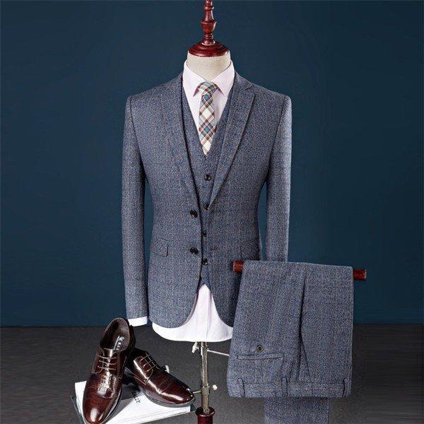 セール 紳士服 スリーピーススーツ 就職 礼服 スリーピーススーツ スーツ ジャケット ベスト スラックス 3ピーススーツ 春夏 チェック柄 2つボタン 入学 結婚式 ビジネススーツ カジュアルスーツ メンズ ビジネススーツ