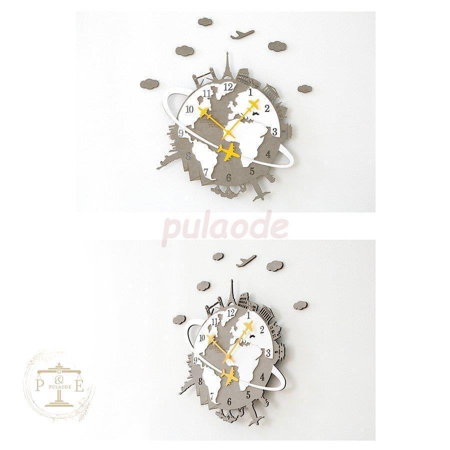 地球 世界旅行 結婚祝い ラウンド 結婚祝い 地球 かわいい Pulaode 家具 インテリア 引越し祝い 子供部屋 ギフト おしゃれ プレゼント 飛行機 北欧 東栄ストア 退職祝い 掛け時計