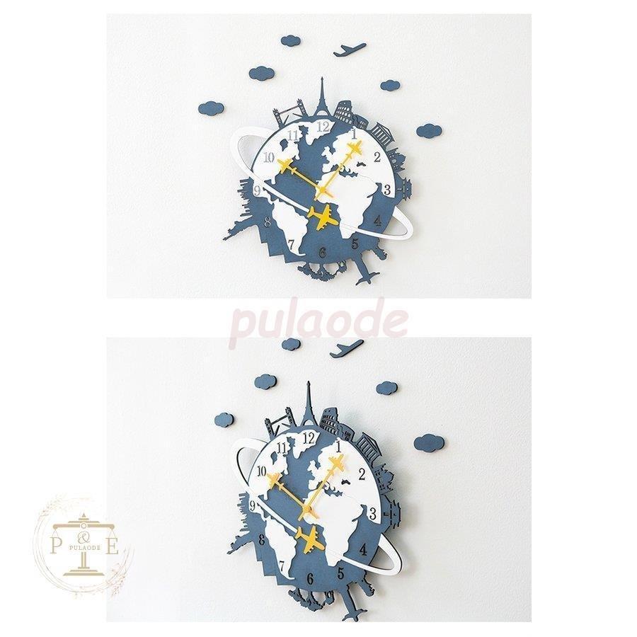 地球 世界旅行 結婚祝い ラウンド 結婚祝い 地球 かわいい Pulaode 家具 インテリア 引越し祝い 子供部屋 ギフト おしゃれ プレゼント 飛行機 北欧 東栄ストア 退職祝い 掛け時計