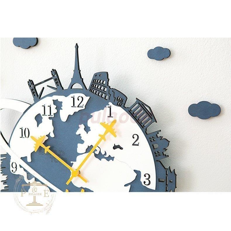 地球 世界旅行 結婚祝い ラウンド 結婚祝い 地球 かわいい Pulaode 家具 インテリア 引越し祝い 子供部屋 ギフト おしゃれ プレゼント 飛行機 北欧 東栄ストア 退職祝い 掛け時計